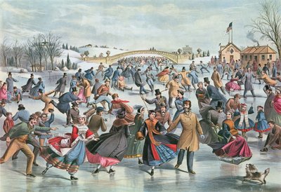 Winter on the Skating Pond in Central Park by Charles Parsons